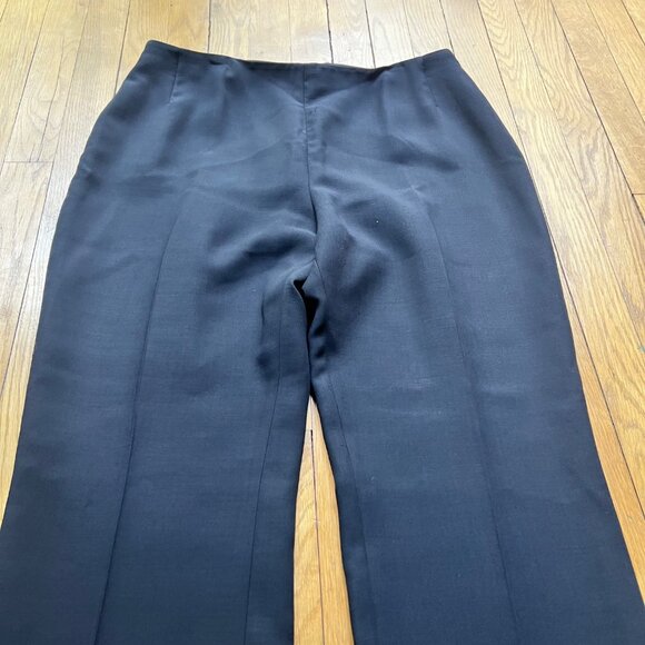 Akris X Bergdorf Goodman Size 14 Black Wool Blend Straight Leg Dress Pants - Picture 3 of 11